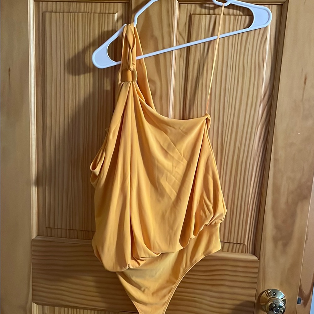 Express Yellow Bodysuit Asymmetrical Design